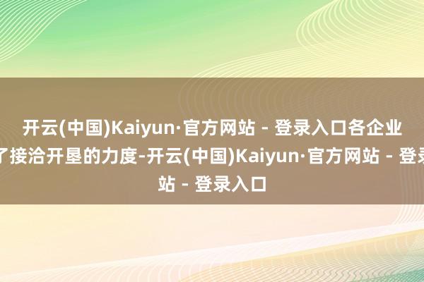 开云(中国)Kaiyun·官方网站 - 登录入口各企业加大了接洽开垦的力度-开云(中国)Kaiyun·官方网站 - 登录入口