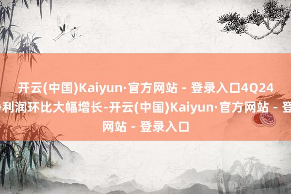 开云(中国)Kaiyun·官方网站 - 登录入口4Q24 归母净利润环比大幅增长-开云(中国)Kaiyun·官方网站 - 登录入口