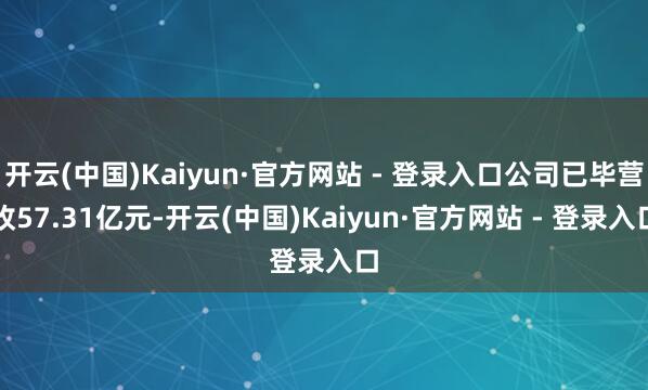 开云(中国)Kaiyun·官方网站 - 登录入口公司已毕营收57.31亿元-开云(中国)Kaiyun·官方网站 - 登录入口